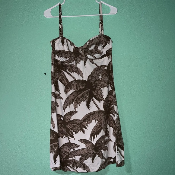 Tommy Bahama Dresses & Skirts - Palm Print Spaghetti Strap Swim Coverup Sundress - Brown & White